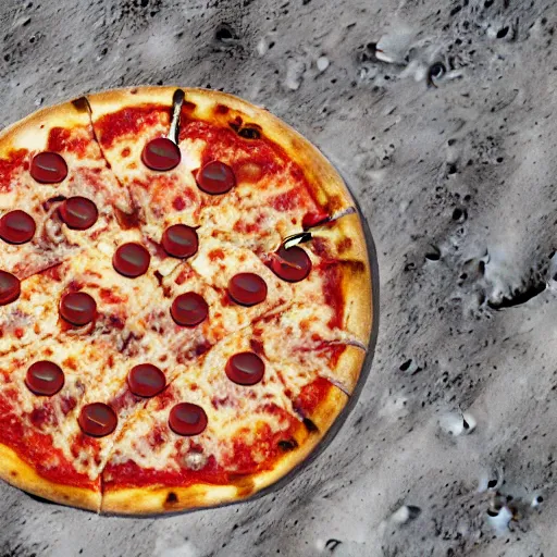 Image similar to pizza on the moon