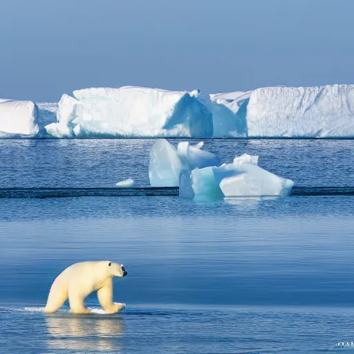 Image similar to polar bear surfing, iceberg in background, ultra realistic, award winning dslr photography, global illumination, radiant lighting