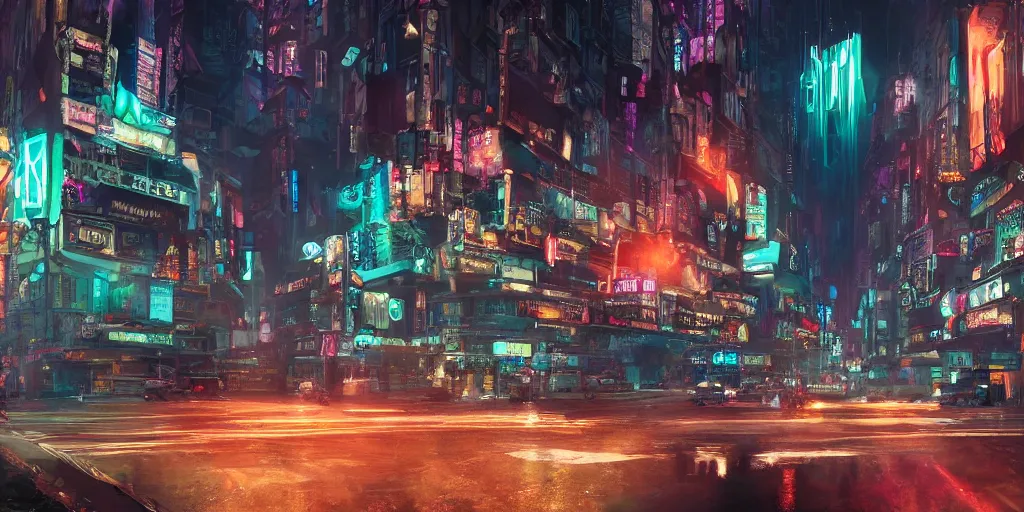 Prompt: a guatemalan crowded cyberpunk city with the fifth element vibe with neon ads and signs with evocative dramatic mood with blade runner vibe with cars and floating vehicles with motion blur with depth of field with bloom with lightshaft with volumetric lights, fog, by jeremy mann, oscar winning graphics, photo realistic, bloom, imax, dynamic lighting, artstation,