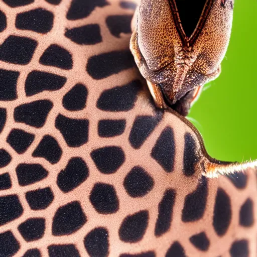 Prompt: macro close - up of a giraffe weevil bug. extremely detailed 8 k photo.