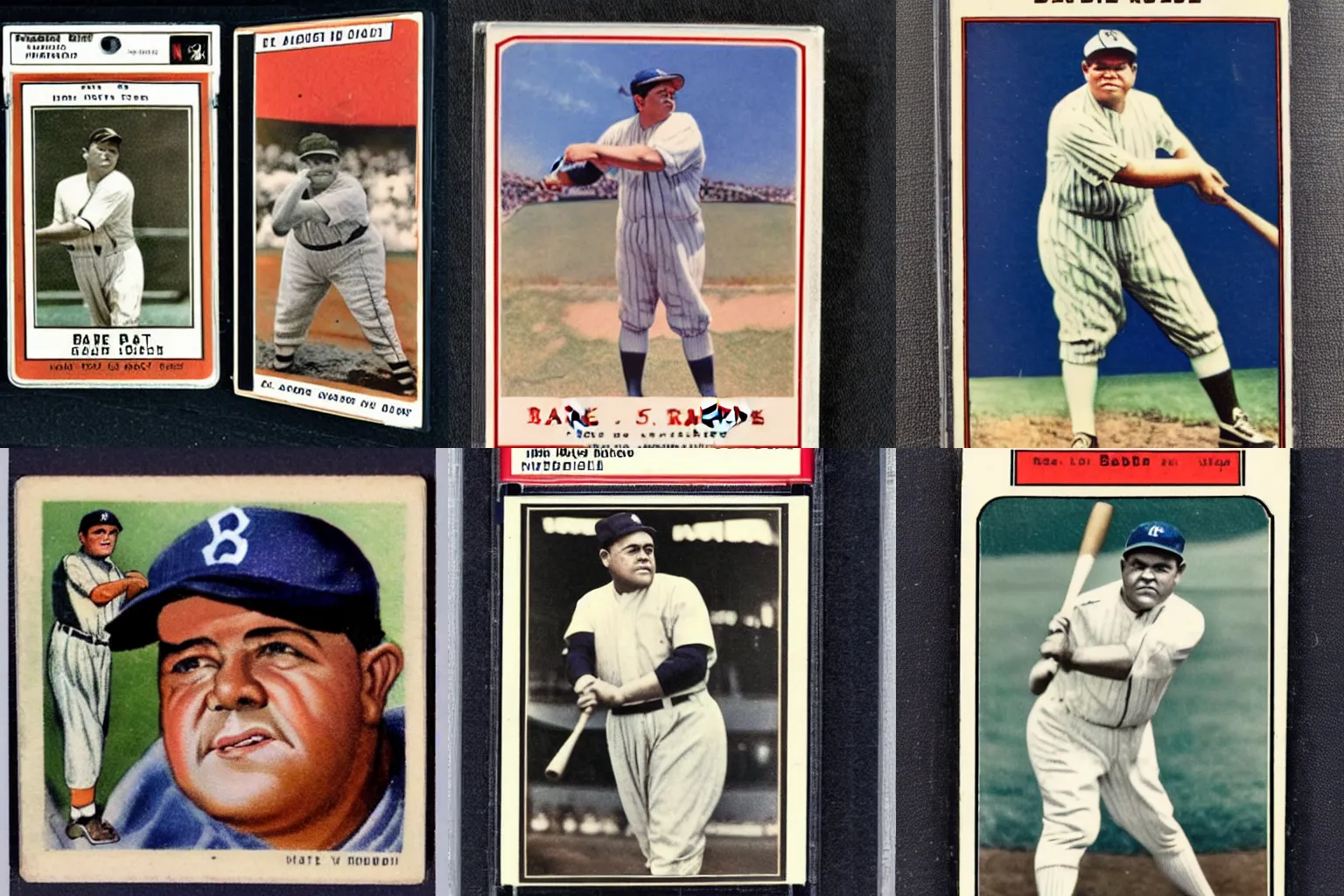 Prompt: Babe Ruth baseball card, in excellent condition
