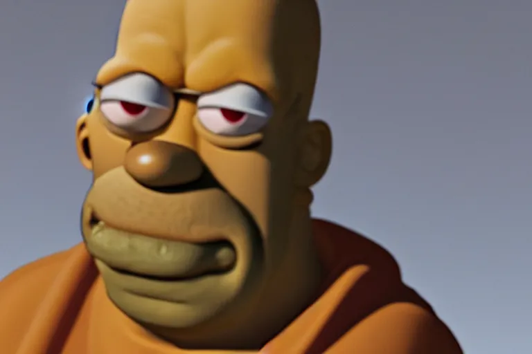 Prompt: ultra realistic photo of homer simpson, hd, 8 k, close up face