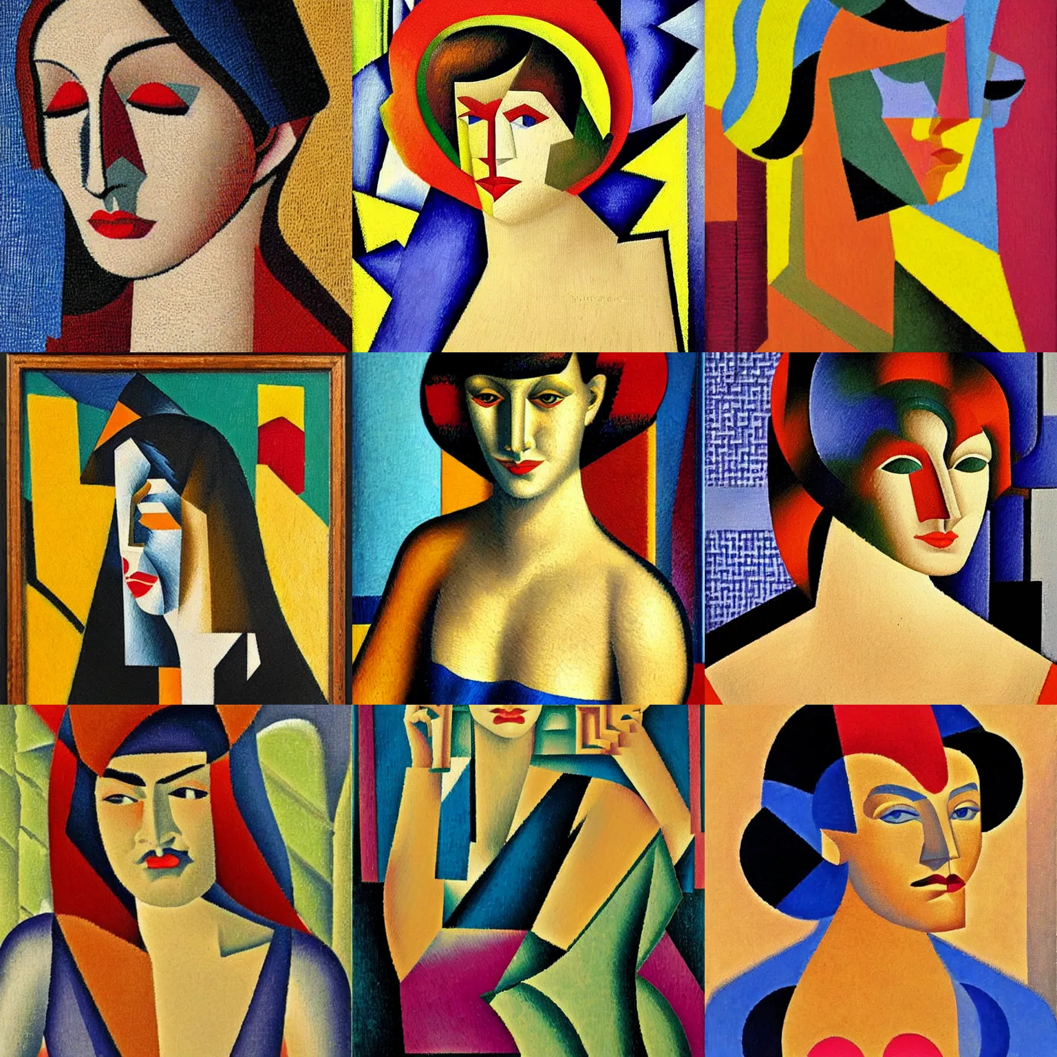 Prompt: beautiful woman portrait, by jean metzinger