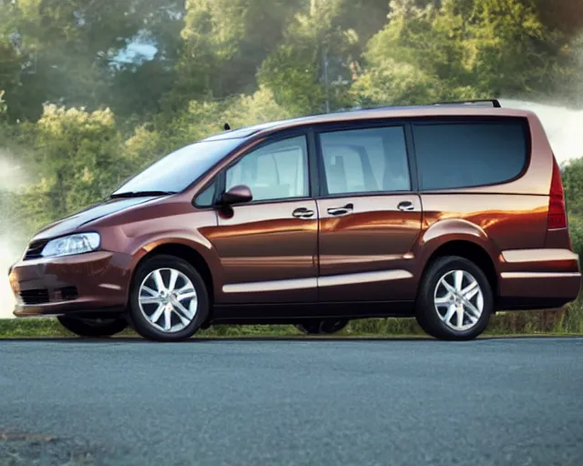 Prompt: tv commercial still, the most practical minivan in america, cdx