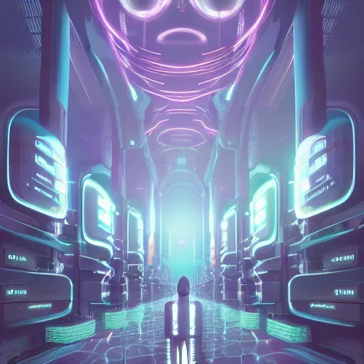 Prompt: Just living in the database as the madness of the system grows by beeple and dan mumford and greg rutkowski rendered in hyperdetailed Ultra HD, trending on ArtStation, luminous,