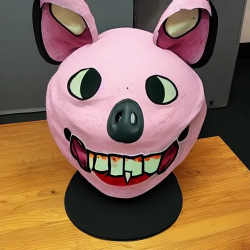Prompt: giant decapitated zombie cartoon mouse head