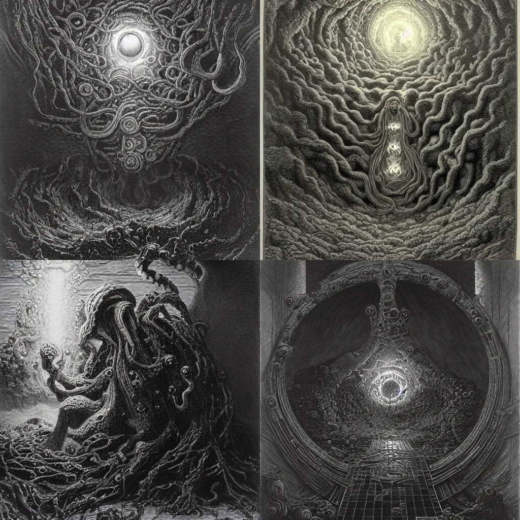 Prompt: azathoth by Gustave Dore