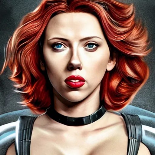 Image similar to photograph of Scarlet Johansson as a super hero, highly detailed, headshot Portrait, hyper realistic .