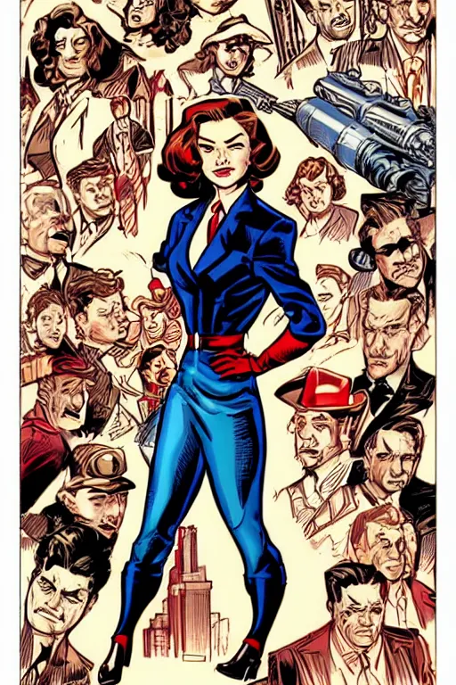 Image similar to Agent carter illustration concept art in the style of Arthur Adams