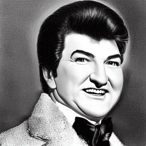 Image similar to pencil illustration of Liberace highly detailed, cinematic,