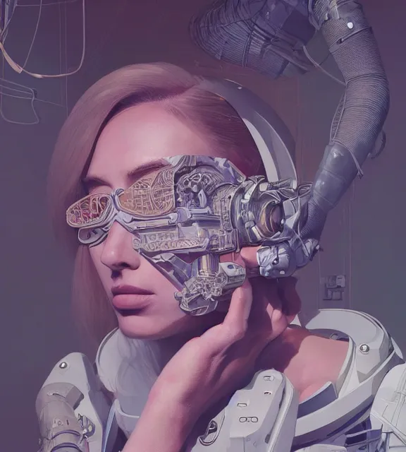 Prompt: hyperrealistic portrait of a woman monster futuristic astronaut, sofia coppola, cyberpunk, well lit, intricate abstract. gucci style, intricate artwork, high detail, figurative art, multiple exposure, poster art, 3 d, by stanley kubrick and tooth wu and wlop and beeple, realistic, hyperdetailed, 8 k resolution.