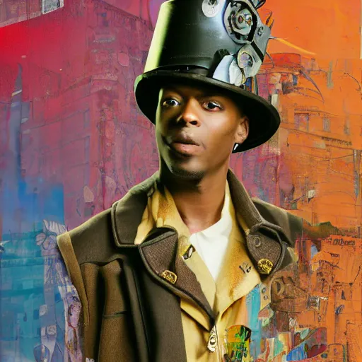 Prompt: steam punk luther, contemporary collage, highly detailed, digital painting, 4 k, hdr, punk, fashion, smooth, sharp focus, art by nick knight, sandra chevrier and john hoyland