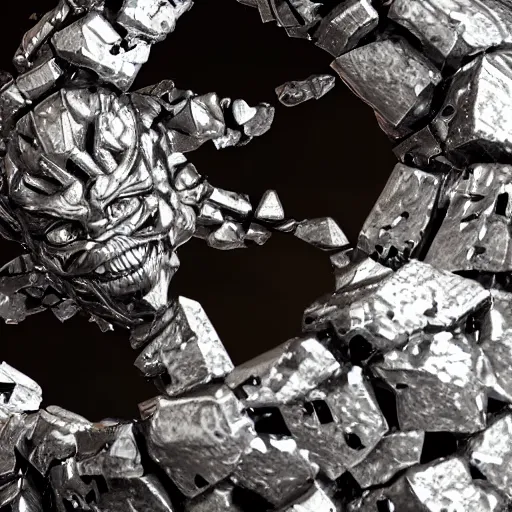 Prompt: extreme closeup of a hyperrealistic human shattering, macro shot, hyperrealistic, extreme detail, ray tracing, octane render