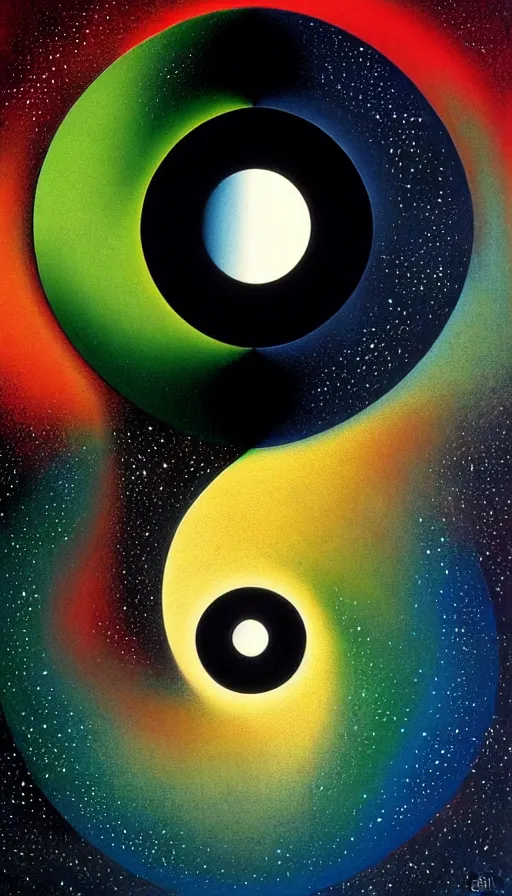 Image similar to Abstract representation of ying Yang concept, by David A. Hardy