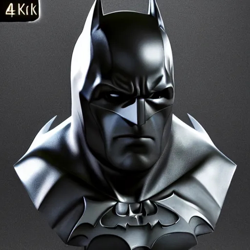 Image similar to marble statue of Batman, reneissance, 4K, detailed, glossy, high quality, realistic,