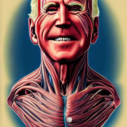 Prompt: anatomical diagram of a dissection of Joe Biden, by Barlowe