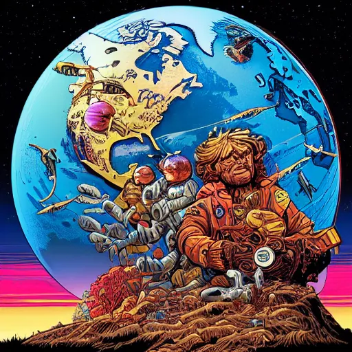 Image similar to Planet Earth, by Dan Mumford and Sandra Chevrier, 4k