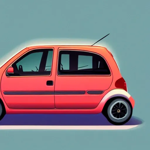 Prompt: 1994 Renault Twingo, anime style,