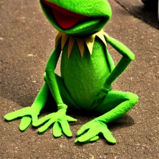 Image similar to kermit the frog here.