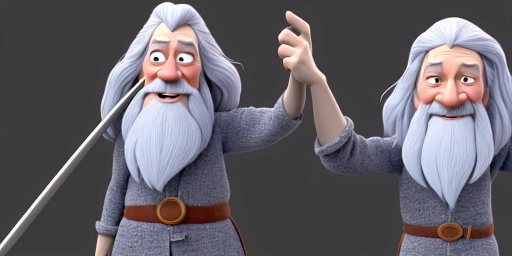 Prompt: a wholesome animation key shot of a gandalf the grey pixar and disney animation sharp render 3 d animated