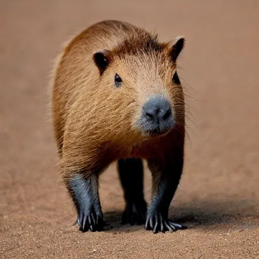 Prompt: capybara pulling up, cool, cute