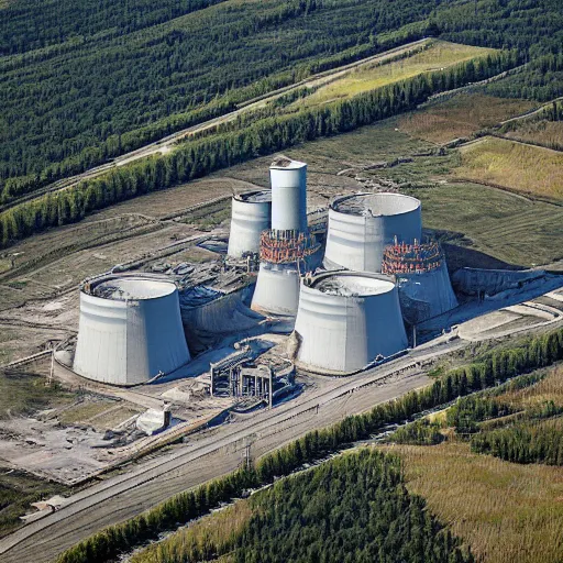 Prompt: chernobyl powerplant in a stunning landscape by bernardo belotto