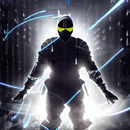 Prompt: cyber ninja highly detailed, dramatic lighting, cinematic, 4k