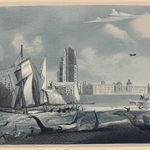 Prompt: Boston, as the Eagle and the Wild Goose See It, by James Wallace Black and Samuel Archer King.