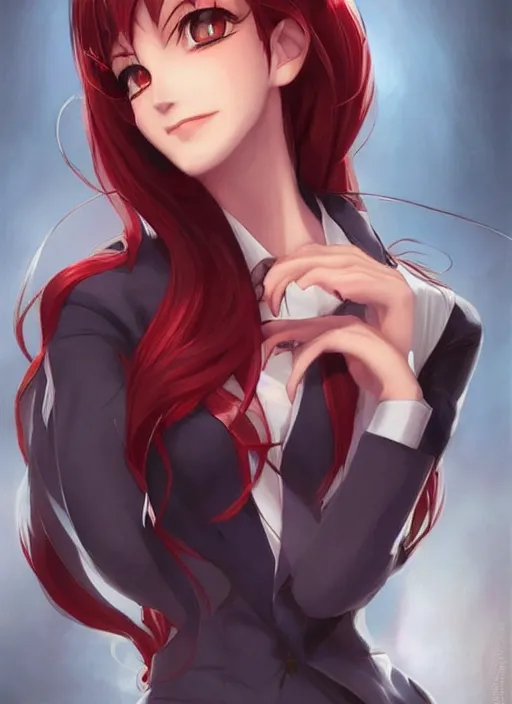 Image similar to beautiful portrait of a Lawyer who looks like Ezra Scarlet anime, character design by Ross Tran, artgerm detailed, soft lighting