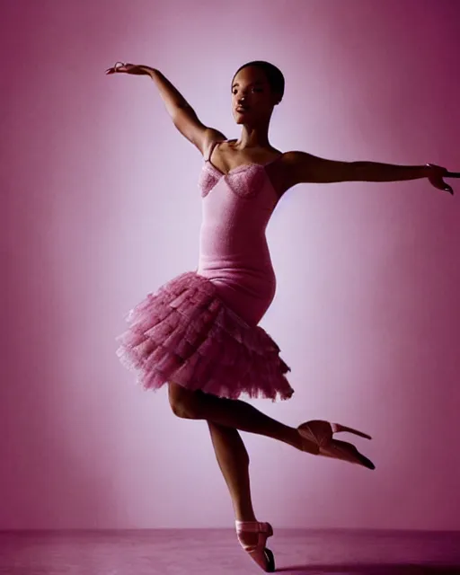 Image similar to will smith wearing a pink ballerina dress, dramatic lighting, digital art, artgerm, restoration, candid portrait by annie leibowitz