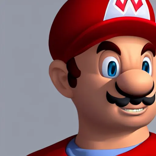 Image similar to studio portrait of mario as a real person, 8 k, ultra realistic