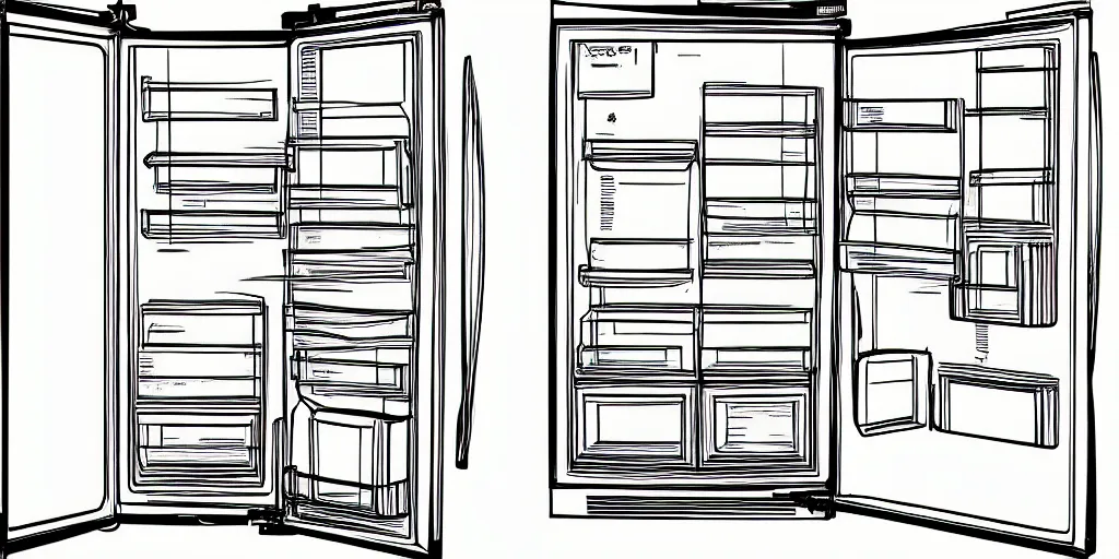 Image similar to refrigerator patent drawing style