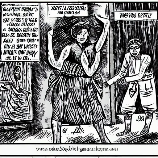 Image similar to a mummy dances, graphic novel style by joann sear