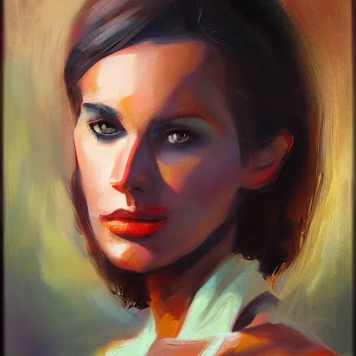 Image similar to the handsomest woman in lubbock tx, oil on tin, trending on artstation