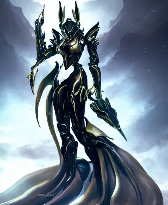 Image similar to exquisite cinematic full body shot of a beautiful saryn prime warframe, that's a beautiful stunning anthropomorphic robot female dragon with metal cat ears, cute elegant pose, robot cat paws for feet, thick warframe legs, detailed arms, sharp claws, streamlined white armor, long elegant tail, two arms, two legs, long tail, detailed warframe fanart, destiny fanart, macro art, dragon art, furry art, realistic digital art, warframe art, Destiny art, furaffinity, DeviantArt, artstation, 3D realistic, 8k HD, octane render