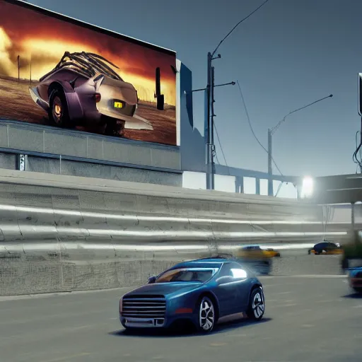 Image similar to sci-fi cars : wall near structure on : the coronation of napoleon painting : and digital billboard in the middle, unreal engine 5, keyshot, octane, artstation trending, ultra high detail, ultra realistic, cinematic, 8k, 16k, in style of zaha hadid, in plastic, dark, tilt shift,