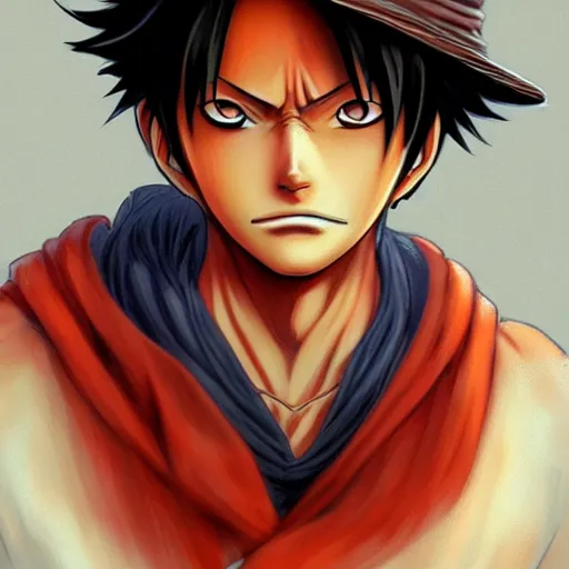 Prompt: luffy, highly detailed, artgerm style, artstation, soft light, sharp focus, illustration, concept art