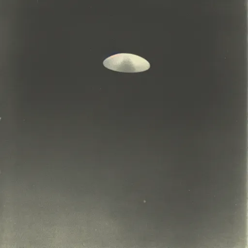 Image similar to dark photo of an ufo above the ocean, black and white, 1 9 2 0's, pictorialism