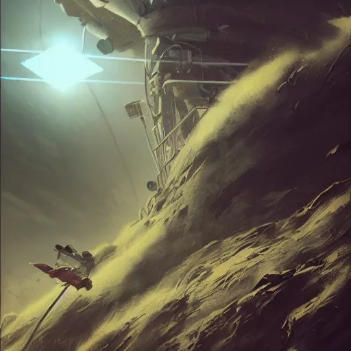 Image similar to dead astronaut falling through the clouds in jupiter, by cedric peyravernay, highly detailed, excellent composition, cinematic concept art, dramatic lighting, trending on artstation