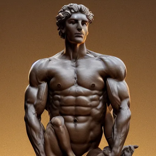 Image similar to a greek sculpture of a bodybuilder xqc, au naturel, hyper detailed, digital art, trending in artstation, cinematic lighting, studio quality, smooth render, unreal engine 5 rendered, octane rendered, art style by klimt and nixeu and ian sprigger and wlop and krenz cushart