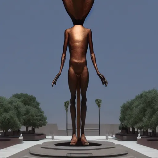 Prompt: A Really tall fancy alien Statue on a museum, unreal engine 5, octane, 4d