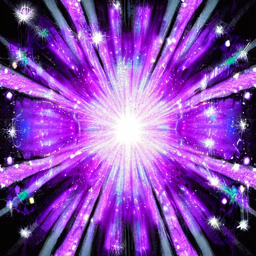 Image similar to Sparkly purple explosion, digital art