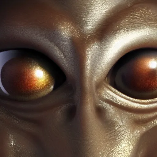 Image similar to photorealistic alien face closeup, ultra detailed, realistic