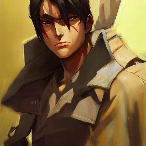 Prompt: greg manchess portrait painting of eren jeager as overwatch character, medium shot, asymmetrical, profile picture, organic painting, sunny day, matte painting, bold shapes, hard edges, street art, trending on artstation, by huang guangjian and gil elvgren and sachin teng