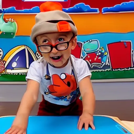 Image similar to blippi declares a thumb war