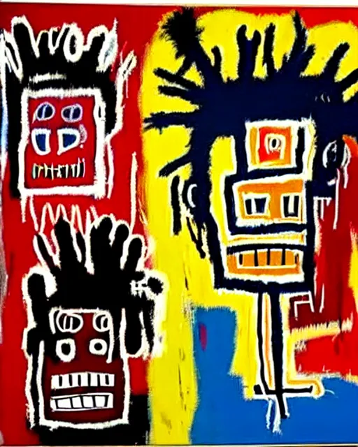 Prompt: paintings by jean - michel basquiat