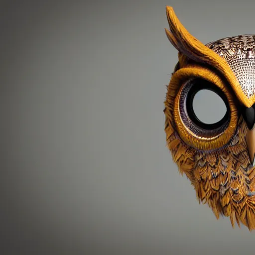 Image similar to a 3 d render of an owl mask, octane render, unreal engine, hyper realistic, detailed