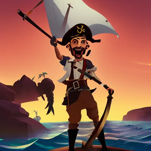 Image similar to painting jack the pirate on sea of thieves game avatar hero smooth face median photoshop filter cutout vector behance hd by jesper ejsing, by rhads, makoto shinkai and lois van baarle, ilya kuvshinov, rossdraws, illustration, art by ilya kuvshinov and gustav klimt