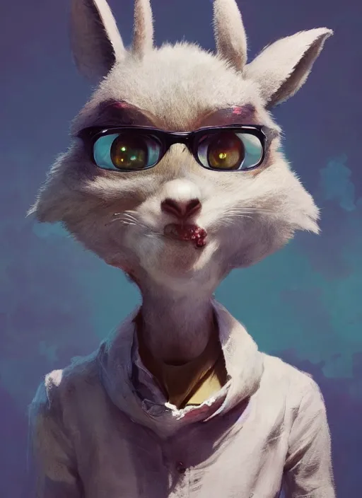 Prompt: a beautiful portrait of a cute anthropomorphic humanoid fursona. big eyes. character design by cory loftis, fenghua zhong, ryohei hase, ismail inceoglu and ruan jia. volumetric light, detailed, rendered in octane