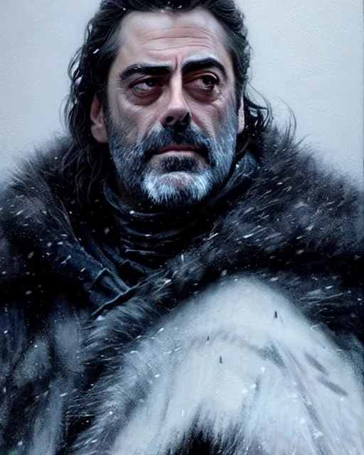 Image similar to jeffrey dean morgan as mance rayder, king - beyond - the - wall, in game of thrones series | | realistic shaded, fine details, realistic shaded lighting painting by greg rutkowski, diego gisbert llorens, magali villeneuve, artgerm, jeremy lipkin, michael garmash, rob rey